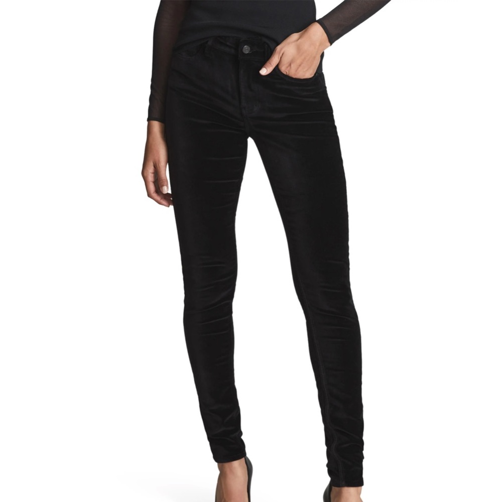 Reiss Lux Velvet Pants Black size 25